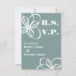 Couleur personnalisée Mariage moderne RSVP Avec Fl