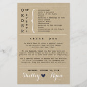 Couleur personnalisée Programme de mariage cardiaq (Dos)