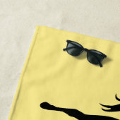 Couleur personnalisée Serviette de plage jaune ave (En situation)