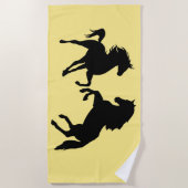 Couleur personnalisée Serviette de plage jaune ave (Devant)