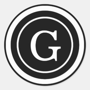 Couleur personnalisée Simply Chic Monogram Sticker