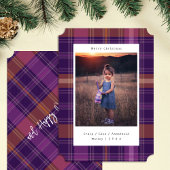 Couleur Plaid Violet Changement de carte de Noël p