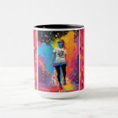 Couleur pleine fille tasse de café (Centre)