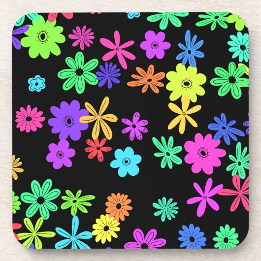 Couleur Pop Fleurs Cute Dessous de verre en plasti (Devant)