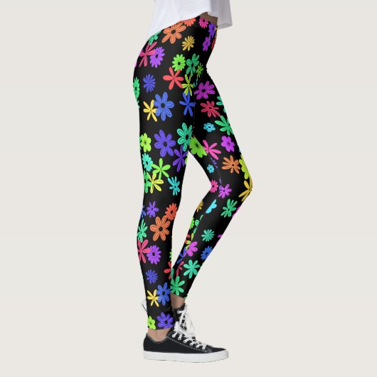 Couleur Pop Fleurs Cute Leggings (Droite)