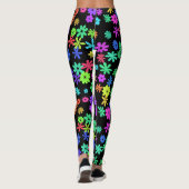 Couleur Pop Fleurs Cute Leggings (Dos)