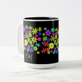 Couleur Pop Fleurs Cute Personnalisées Mug (Devant gauche)