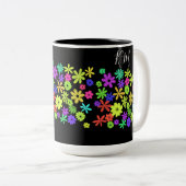 Couleur Pop Fleurs Cute Personnalisées Mug (Devant droit)