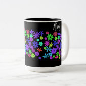 Couleur Pop Fleurs Cute Personnalisées Mug (Devant droit)