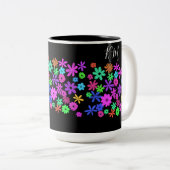 Couleur Pop Fleurs Cute Personnalisées Mug (Devant droit)