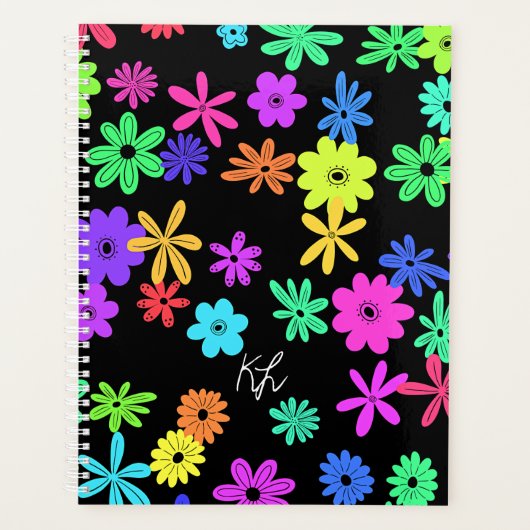 Couleur Pop Fleurs Cute Planner Personnalisé (Devant)