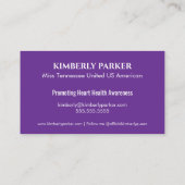 Couleur Pop Purple Carte de visite (Dos)