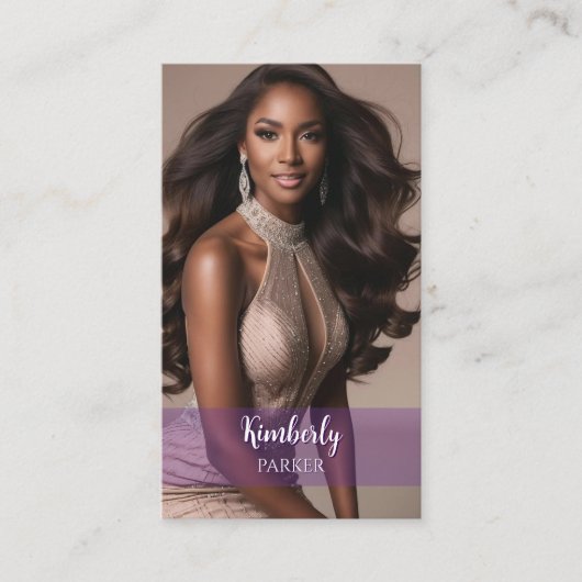 Couleur Pop Purple Carte de visite (Devant)