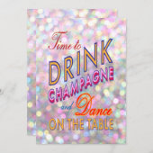 Couleur pour boire du champagne Invitation d'entre (Devant / Derrière)