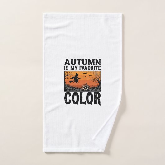 Couleur préférée d'automne Halloween Citrouille Ve (Serviette à main)