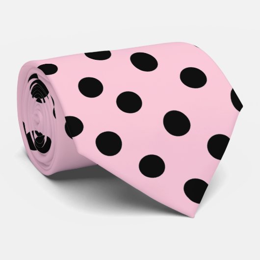Couleur rose avec Cravate points noirs (Roulé)