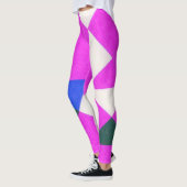 Couleur rose Bloc Leggings Art Abstrait (Gauche)