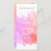 Couleur rose et squelette programme de mariage feu (Devant / Derrière)