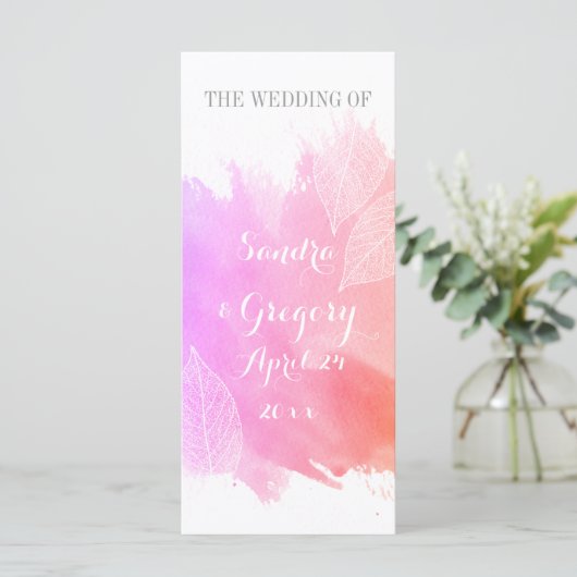 Couleur rose et squelette programme de mariage feu (Debout devant)