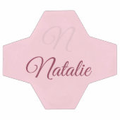 Couleur rose pastel monogrammée (Plat)