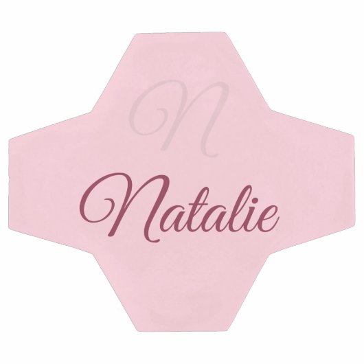 Couleur rose pastel monogrammée (Plat)
