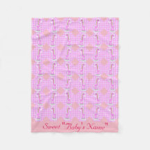 Couleur rose Quilt Giraffes Design Couverture pola