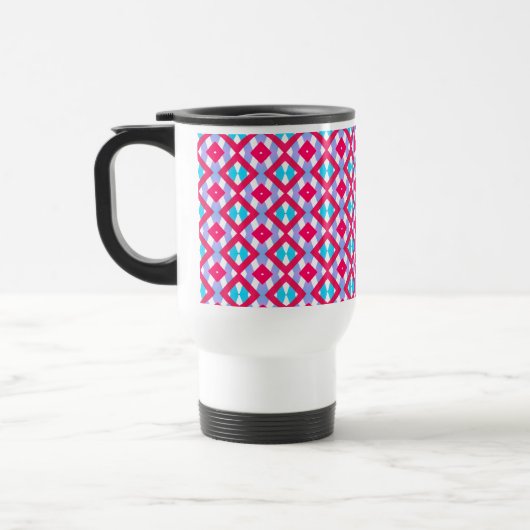 Couleur rose, violet et bleu mug de voyage (Gauche)