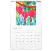 Couleur rouge - calendrier artistique de l'aquarel (Feb 2026)