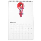 Couleur rouge - calendrier artistique de l'aquarel (Mar 2026)