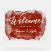 Couleur rouge roux translucide Mariage Bienvenue (Recto)