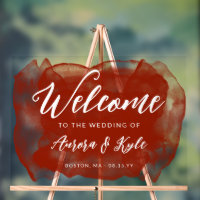 Couleur rouge roux translucide Mariage Bienvenue