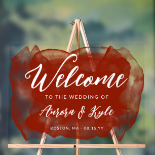 Couleur rouge roux translucide Mariage Bienvenue