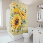 Couleur rustique Tournesol Douche rideau (En situation)