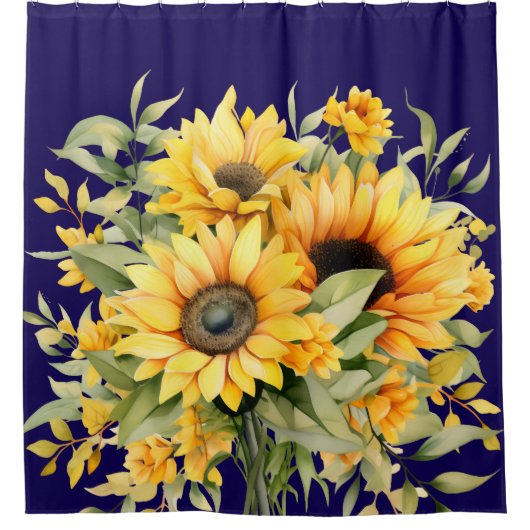 Couleur rustique Tournesol Douche rideau (Devant)