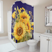 Couleur rustique Tournesol Douche rideau (En situation)