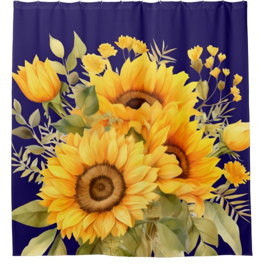 Couleur rustique Tournesol Douche rideau (Devant)