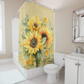 Couleur rustique Tournesol Douche rideau (En situation)