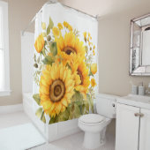Couleur rustique Tournesol Douche rideau (En situation)