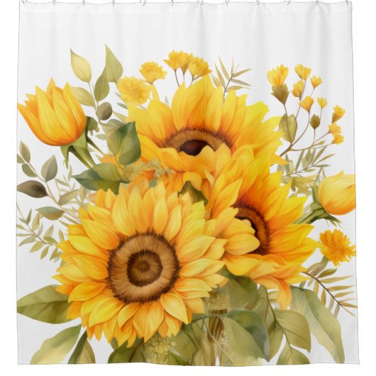 Couleur rustique Tournesol Douche rideau (Devant)