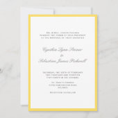 Couleur simple faire-part de mariage gris jaune de (Devant)