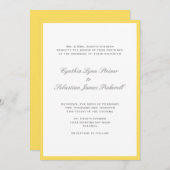 Couleur simple faire-part de mariage gris jaune de (Devant / Derrière)