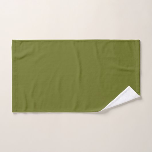 Couleur solide vert olive (Serviette à main)