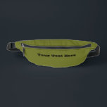 Couleur solide vert olive<br><div class="desc">Fanny Pack Storage Bag imprimé coupe couture style et décontracté mode relevé accessoire avec personnalisable modèle Your Text Here typographie imprimée avec Olive Green Solid Color arrière - plan illustration et sélectionner la collection de produits par TheFabricSeal print sur demande shop à Zazzle.com #ZazzleMade https://www.zazzle.com/store/thefabricseal Notre Fanny Pack a une...</div>