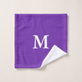 Couleur solide violet violet monogramme (Gant de toilette)