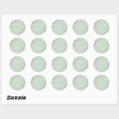 Couleur Succulente, Élégant Sticker Rond Minimalis (Feuille)