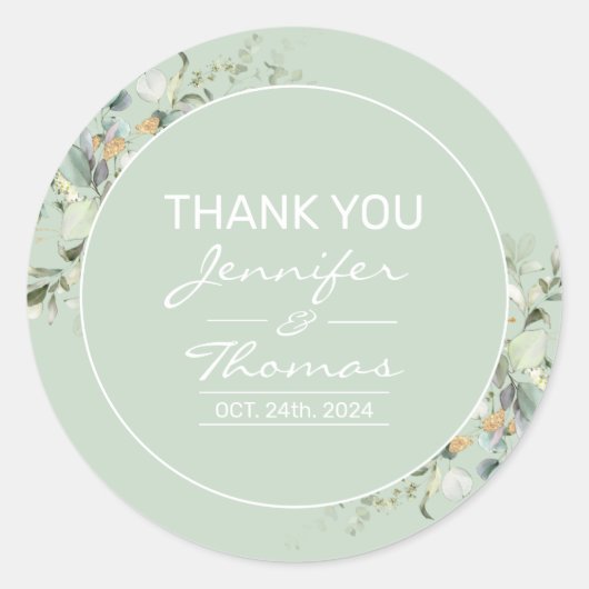 Couleur Succulente, Élégant Sticker Rond Minimalis (Devant)