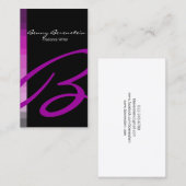 Couleur Sur Le Côté Monogram Fuschia Carte de visi (Devant / Derrière)