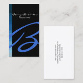 Couleur Sur Le Côté Monogramme Carte de visite Ble (Devant / Derrière)