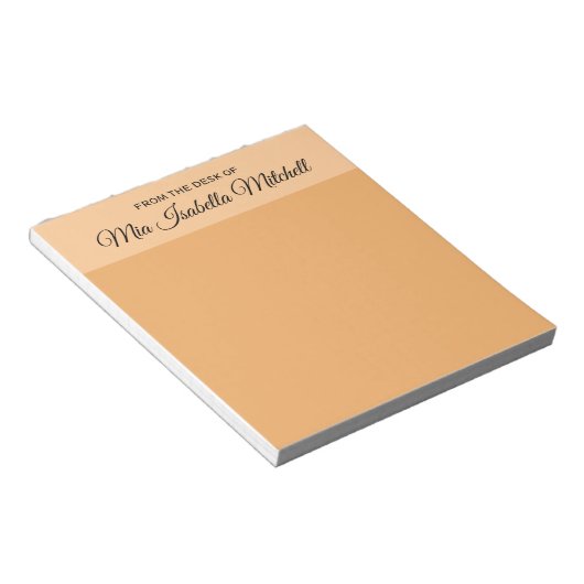 Couleur tendance - Bloc-notes classique orange dou (Incliné)