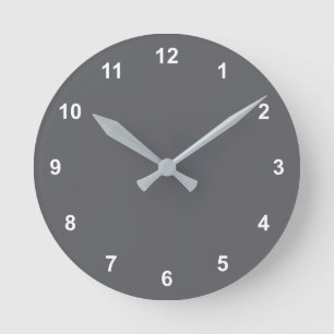 Couleur tendance - Horloge ronde gris ardoise avec